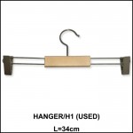 WOODEN HANGER CLOTHES / PENYANGKUT BAJU HANGER KAYU (THIN VERSION) USED 10 PCS